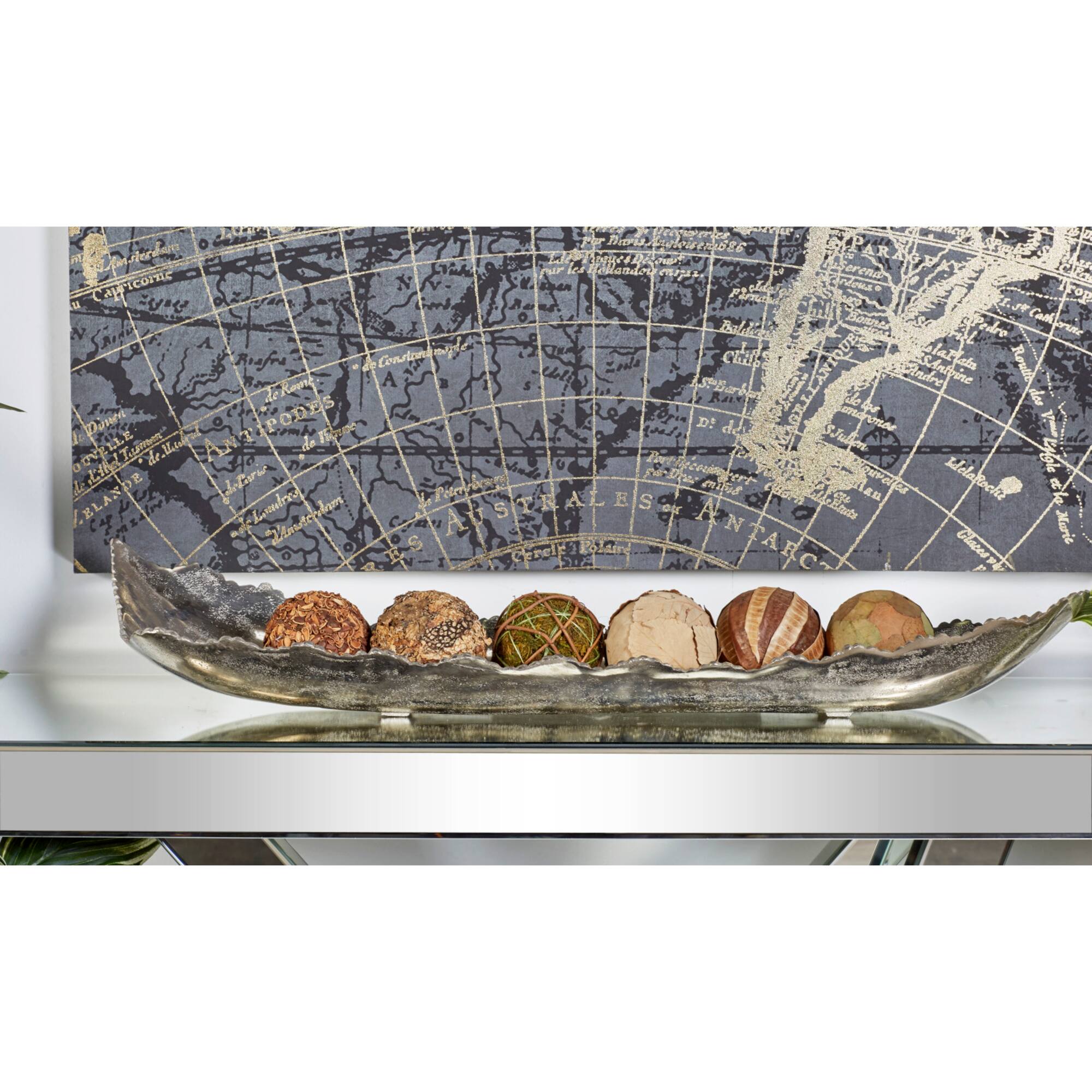 White Aluminum Contemporary Tray